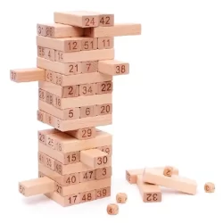 Wooden Blocks Tower Game for Kids and Adults