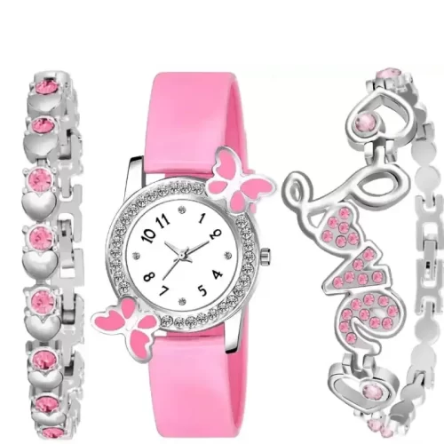 Diamond Pink Analog Watch